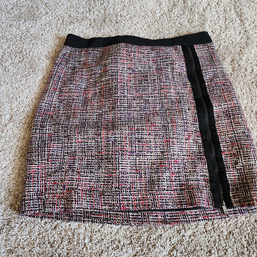 Liz Claiborne Sport Skirt Womenns Sz 12P Pastel Plaid Wrap Front Mini